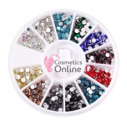 Carusel 3D pentru unghii C097 cu strasuri din Cristale combinate 500 buc 2,5mm